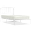 vidaXL Giroletto con Testiera Metallo Bianco 100x190 cm