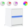 vidaXL Comodino con Luci LED Bianco in Legno Multistrato