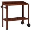 vidaXL Tavolo da Vaso con Ruote Ruggine 96 x 50 x 89 cm Acciaio Corten
