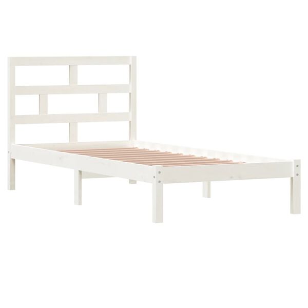 vidaXL Giroletto Bianco in Legno Massello di Pino 90x200 cm