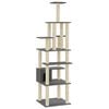 vidaXL Albero per Gatti con Tiragraffi in Sisal Grigio Scuro 183 cm