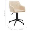 vidaXL Sedie da Pranzo Girevoli 6 pz Crema in Tessuto