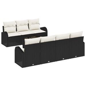 vidaXL Set Divano da Giardino Nero 55 x 55 x 37 cm polyrattan