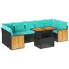 vidaXL Set Divani Giardino 10pz con Cuscini Nero in Polyrattan Acacia