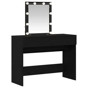 vidaXL Tavolo da Trucco con cassetto Rovere Nero 100 x 40 x 130 cm