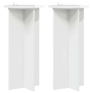 vidaXL Supporto per piante 2 pcs Bianco Lucido 40 x 40 x 80 cm