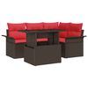 vidaXL Set Divano da Giardino 5 pz Marrone polyrattan