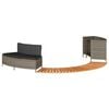 vidaXL Bordo per Spa Grigio in Polyrattan e Legno Massello di Acacia