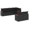 vidaXL Set Divani da Giardino con Cuscini 7pz Nero Polyrattan