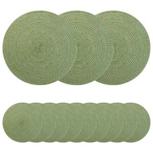 vidaXL Sottobicchieri in juta 12 pz Verde oliva 100% Juta Tossa