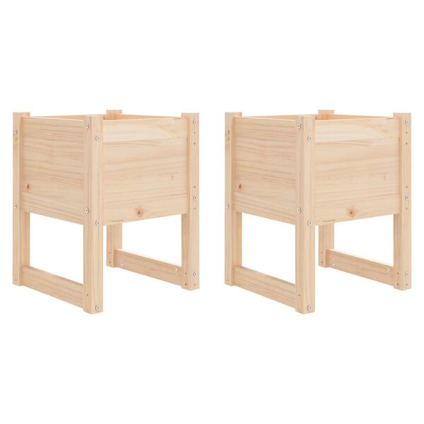 vidaXL Fioriere 2 pz 40x40x52,5 cm in Legno Massello di Pino