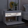 vidaXL Comodini con Luci LED Bianco 60x35x40 cm in Legno Multistrato