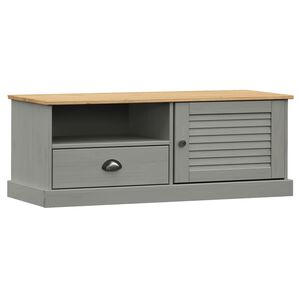 vidaXL Mobile Porta TV VIGO Grigio 106x40x40 cm Legno Massello di Pino