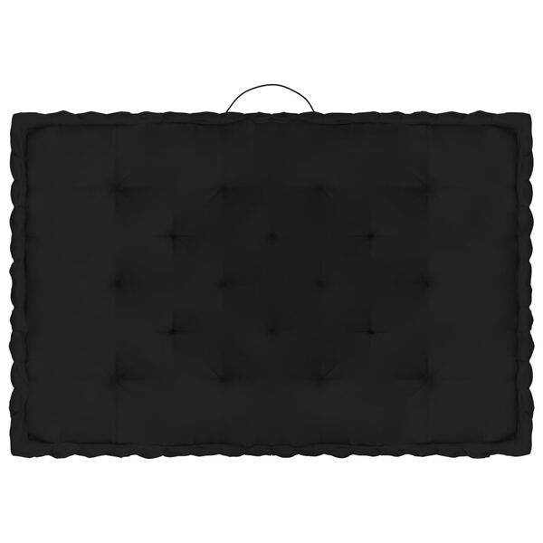 vidaXL Cuscini per Pallet e Pavimento 7 pz Neri in Cotone