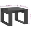 vidaXL Tavolino di Servizio Grigio Lucido 50x50x35 cm in Truciolato