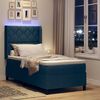 vidaXL Letto a Sorgente LED con materasso Blu 100 x 200 cm Tessuto