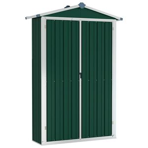 vidaXL Capanno da Giardino Verde 116x45x175 cm in Acciaio Zincato