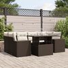 vidaXL Set Divani da Giardino 7 pz con Cuscini Marrone in Polyrattan