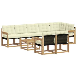 vidaXL Set di divani da esterno con cuscino 9 pcs Bianco e Crema
