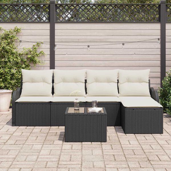 vidaXL Set Divano da Giardino 6 pcs Marrone polyrattan