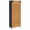 vidaXL Credenza 2 pcs Rovere nero Legno Stratificato e Vetro