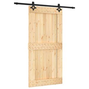 vidaXL Porta scorrevole Naturale e Nero 100 x 210 cm