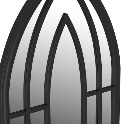 vidaXL Specchio da Giardino Nero 70x30 cm in Ferro per Uso Esterno