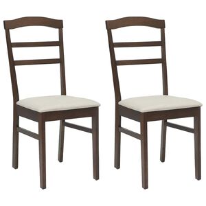 vidaXL Sedia da pranzo 2 pcs Marrone chiaro e chiaro