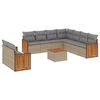 vidaXL Set Divano da Giardino 10 pz con Cuscini Beige in Polyrattan