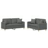 vidaXL Set di Divani 2 pz con Cuscini Grigio Scuro in Tessuto