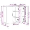 vidaXL Credenza con lo scaffale rovere artigianale 55,5 x 29 x 100 cm
