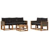 vidaXL Set di divani da esterno 6 pz Naturale e Nero