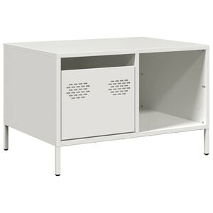vidaXL Tavolino Bianco 68,5x50x43,5 cm in Acciaio Laminato a Freddo