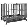 vidaXL Gabbia per Cani con Ruote in Acciaio 102x72x85 cm