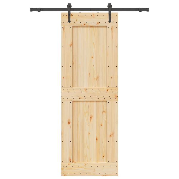 vidaXL Porta Scorrevole con Set Hardware 80x210 cm Legno Massello Pino