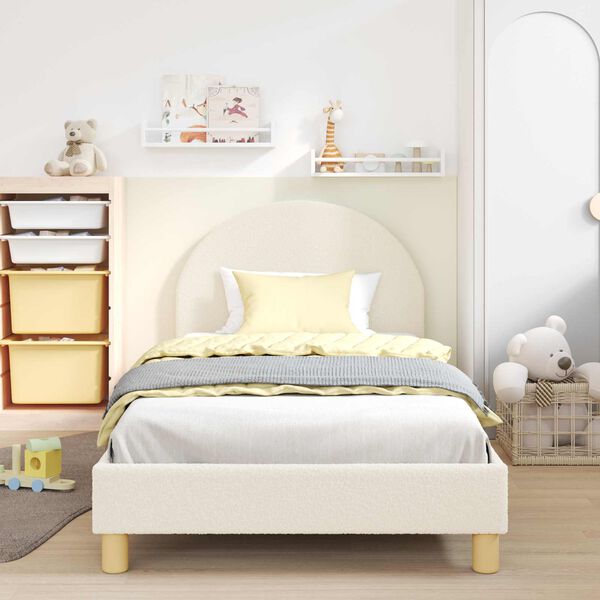 vidaXL Struttura letto bambini con testata Crema 90 x 190 cm