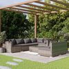 vidaXL Set Divani da Giardino 8 pz con Cuscini in Polyrattan Grigio