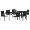 vidaXL Set da Pranzo per Giardino 7 pcs Nero
