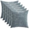 vidaXL Federa 6 pcs HEERLEN Azzurro 30 x 30 cm Tessuto Chenille