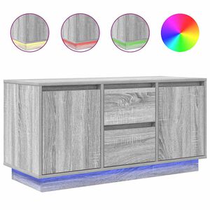 vidaXL Mobile Porta TV con Luci LED Grigio Sonoma 100x41x50 cm