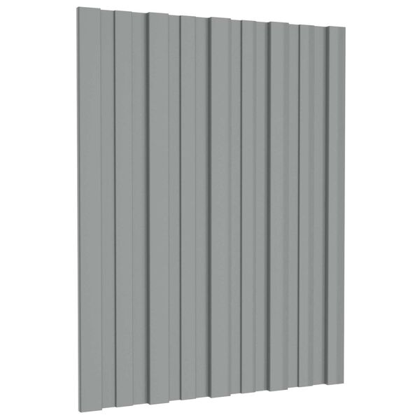 vidaXL Pannello per tetto 12 pcs Grigio 60 x 45 cm Acciaio zincato