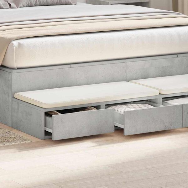 vidaXL Cassetti per letto Grigio cemento 160 x 36,5 x 16,5 cm