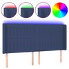 vidaXL Testiera a LED Blu 163x16x118/128 cm in Tessuto