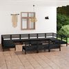 vidaXL Set Salotto da Giardino 14 pz Nero in Legno Massello di Pino