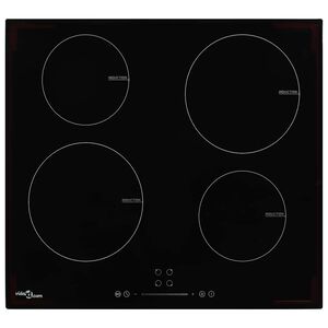 vidaXL Piano Cottura a Induzione 4 Zone e Controlli Touch Vetro 7000 W