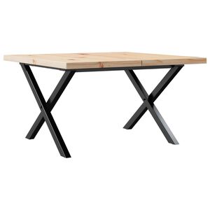 vidaXL Tavolino Salotto Telaio a X 60x60x40,5 cm Legno Pino e Acciaio