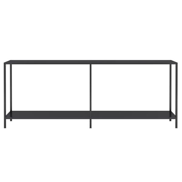 vidaXL Tavolo Consolle Nero 200x35x75,5 cm in Vetro Temperato