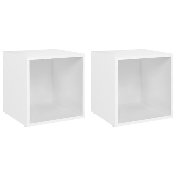 vidaXL Mobili Porta TV 2 pz Bianco 37x35x37 cm in Legno Multistrato