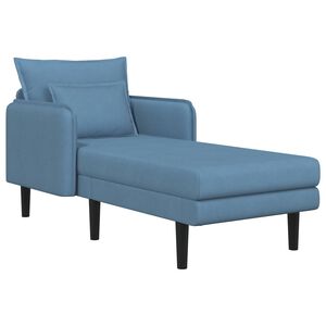 vidaXL Chaise longue oversize Blu Tessuto in velluto a coste