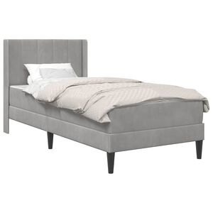 vidaXL Struttura letto con materasso Grigio Chiaro 90 x 190 cm Velluto